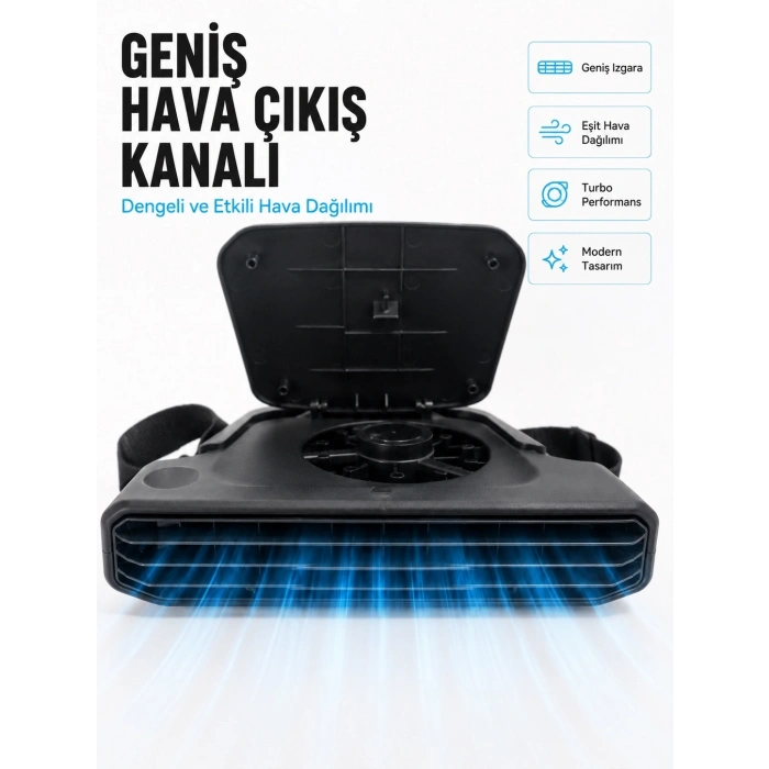 5 Kademeli Araç İçi Boyun Serinletme Fanı Güçlü Turbo Hava Akışlı Usb Şarjlı