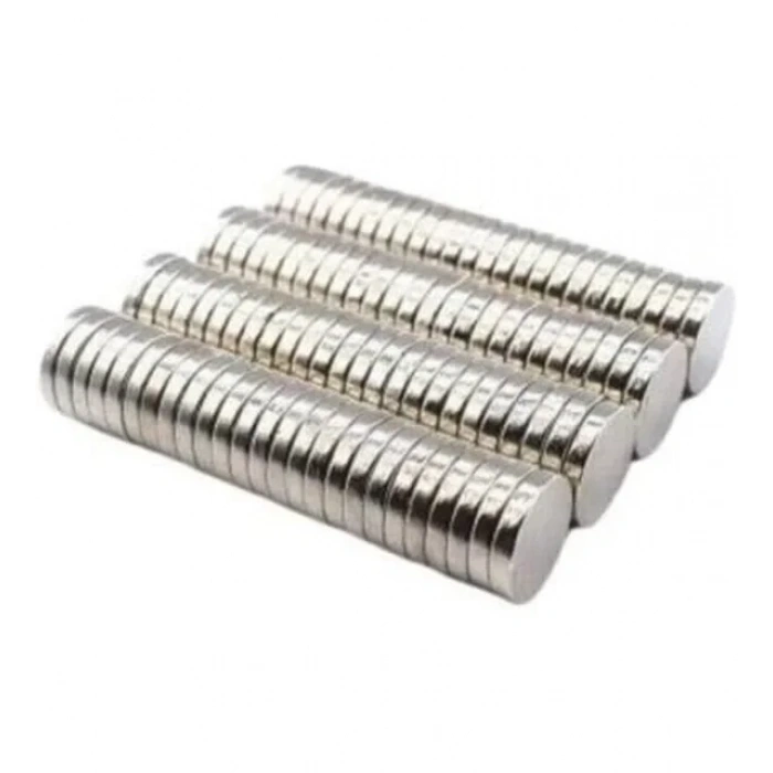 50 Adet 10x2mm Yuvarlak Neodyum Mıknatıs Güçlü Magnet Nikel Kaplamalı