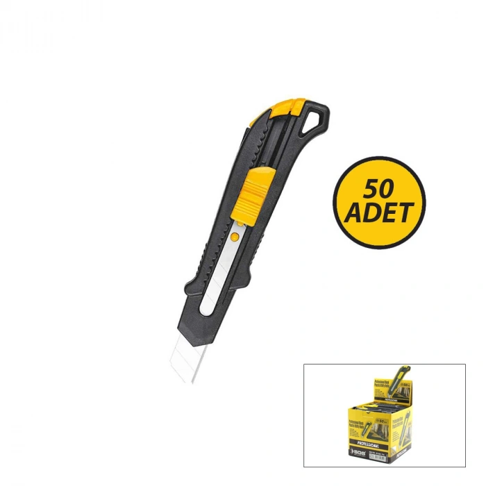 50 ADET SİYAH PLASTİK GÖVDE FALÇATA MAKET BIÇAK (5263)
