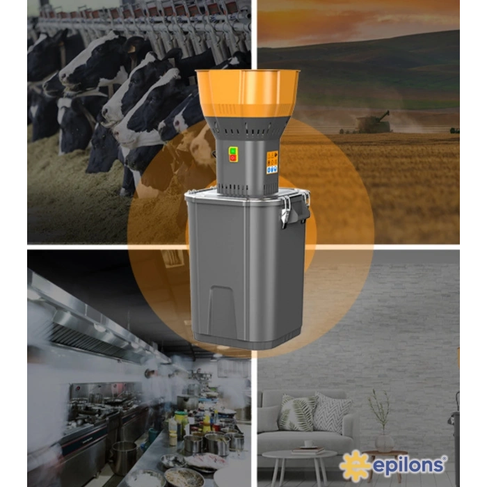 55’lik Profesyonel Yem Kırma Makinesi – 9 Elek Hediyeli Paslanmaz Tahıl Öğütücü Değirmen 1300 W