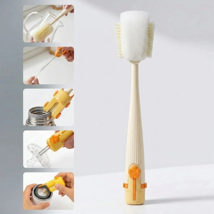 5’i 1 Arada Çok Amaçlı Şişe Temizleme Fırçası – Sürahi, Kavanoz, Pipet, Kapak, Emzik ve Biberon Temizlik Seti (5263)