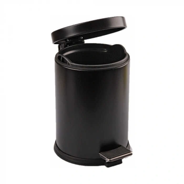 5LT SİYAH PEDALLI METAL ÇÖP KOVASI (5263)