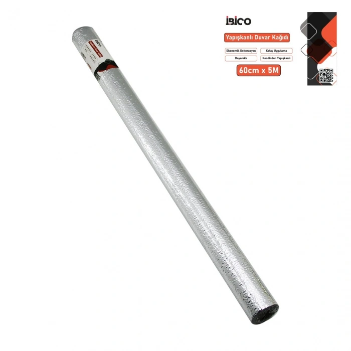 5MT X 60CM ALÜMİNYUM GÜMÜŞ TEZGAH ÜSTÜ FOLYO STİCKER - DUVAR KAĞIT KENDİNDEN YAPIŞKANLI - EKO DEKORASYON - DAYANIKLI (5263)