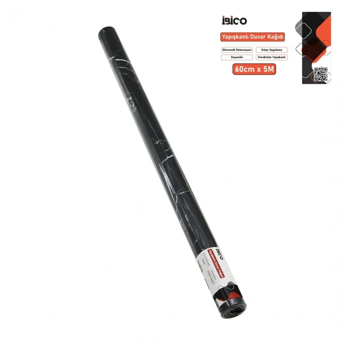 5MT X 60CM SİYAH MERMER DESENLİ TEZGAH ÜSTÜ FOLYO STİCKER - DUVAR KAĞIT KENDİNDEN YAPIŞKANLI - EKO DEKORASYON - DAYANIKLI (5263)