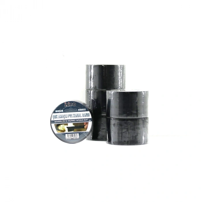 6 ADET 48MMX20MT SİYAH ÇOK AMAÇLI PVC KANAL BANDI BANT SU GEÇİRMEZ (5263)