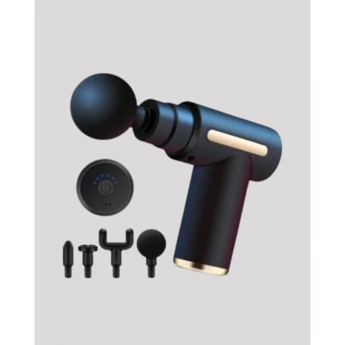 6 Kademeli Kas Masaj Tabancası 4 Başlıklı Güçlü Sessiz Sporcu Masaj Cihazı Şarjlı