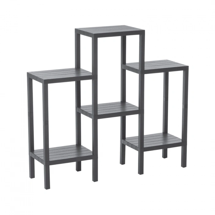 6 RAFLI - GRİ MODÜLER ÜNİTE PLASTİK 108x100x29 cm (5263)