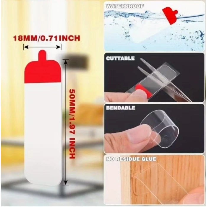 60 Parça Kolay Açılır Güçlü Çift Taraflı Bant 18mm*50mm (5263)