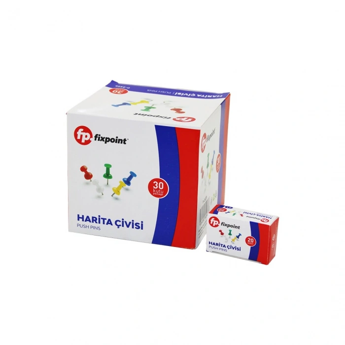 600 ADET HARİTA ÇİVİSİ RENKLİ = 20PCS X 30 (5263)