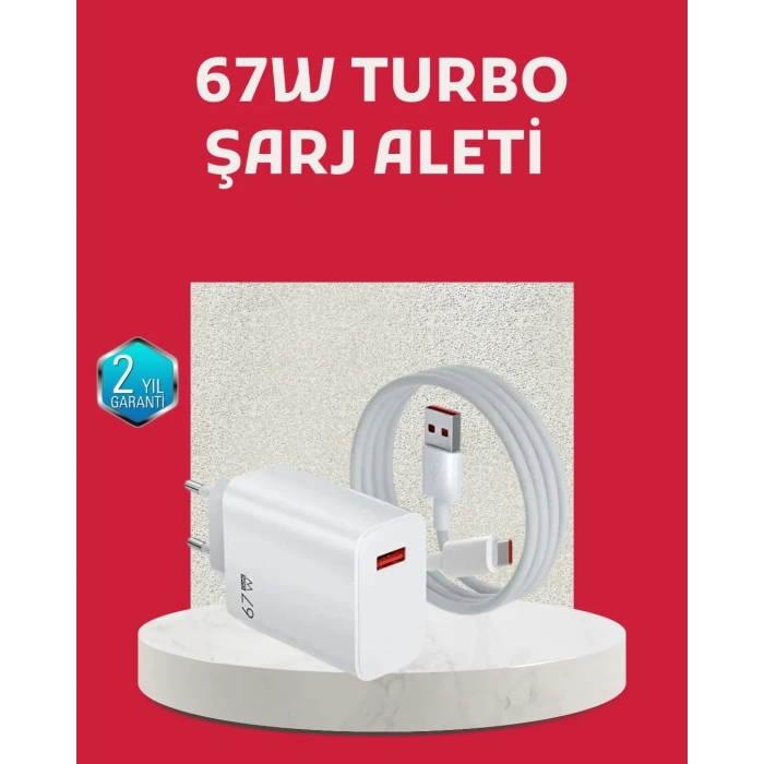 67 Watt Turbo Şarj Cihazı Motorola G30 G50 G60 G82 Uyumlu