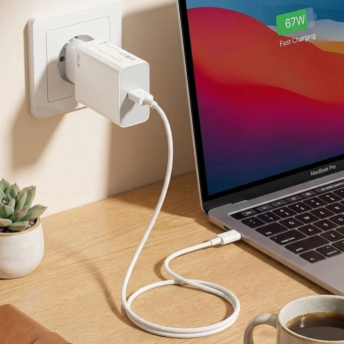 67W Hızlı Şarj Adaptörü USB to Type-C – PD Destekli, Akıllı Hızlı Şarj Başlığı, Güvenli Güç Adaptörü (5263)