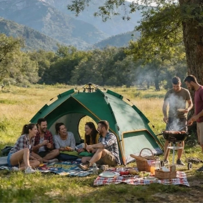  6 Kişilik Otomatik Kamp Çadırı – Çift Katmanlı, Suya Dayanıklı, Hızlı Kurulum Outdoor Aile ve Doğa Çadırı 200x250x150 cm (5263)