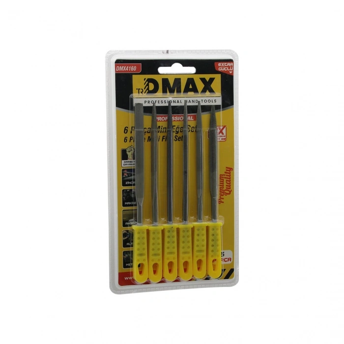 6PCS MİNİ ÇELİK EĞE SETİ DÜZ - YUVARLAK - YARI DAİRESEL - KARE - ÜÇGEN (5263)