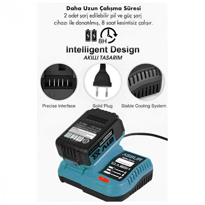 6PCS USTA ELEKTRİKLİ ALET SETİ ŞARJLI=21V SPRAL TAŞLAMA - HİLTİ - BAĞ MAKAS - SOMUN SÖKME - DARBELİ VİDALAMA - BUDAMA TESTERE PLASTİK ÇANTAL ASR-1111 (5263)