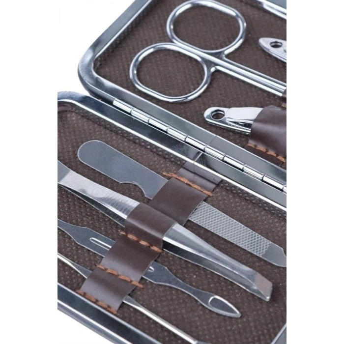 7 Parça Manikür Pedikür Seti El Ayak Bakımı Çantalı Paslanmaz Çelik