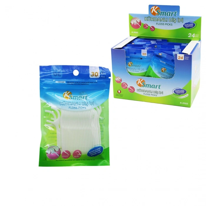 720 ADET POŞETLİ KÜRDANLI DİŞ İPİ = 30PCS X 24 (5263)