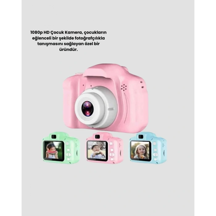 8mp Mini Çocuk Fotoğraf Makinesi – Pembe Ses Kaydı Özellikli