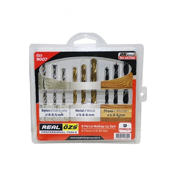 9 PARÇA  MATKAP UCU SETİ BETON - METAL - AHŞAP - 5-6-8MM (5263)