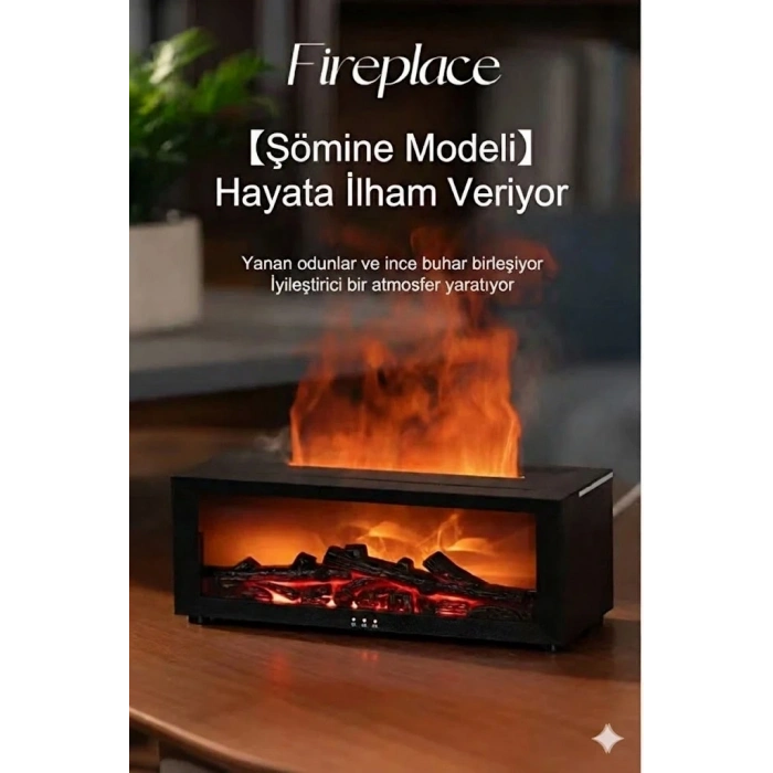 A4 Şömine Esintili Aromaterapi Difüzörü Ultrasonik Hava Nemlendici