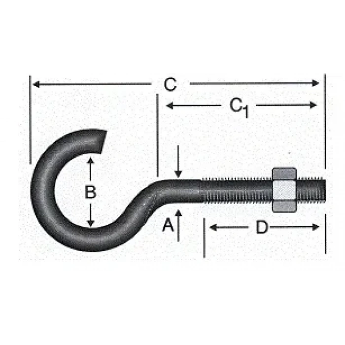 Açık Metrik Kanca M5 / 21x100 - 100 Adet