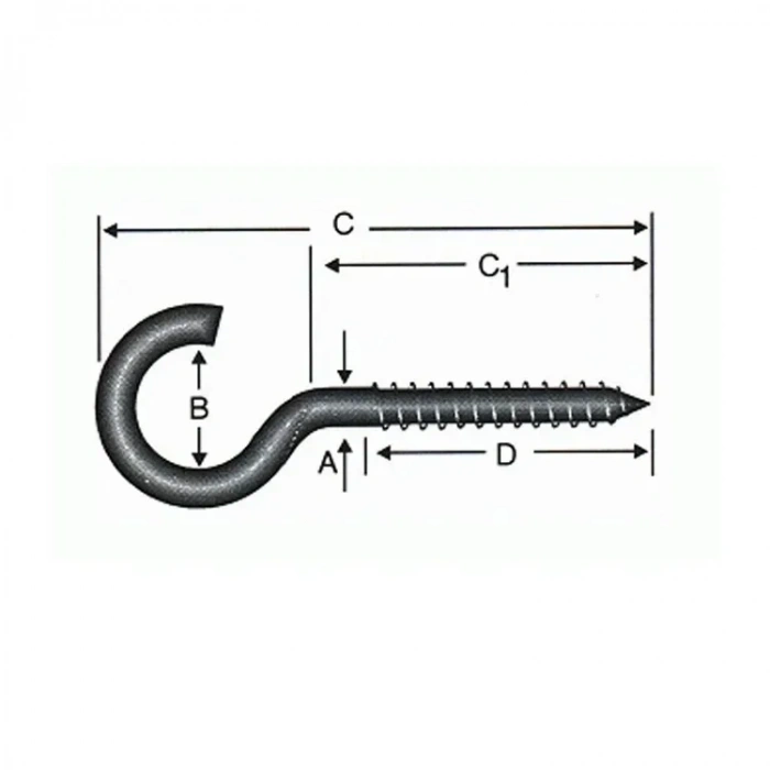 Açık Piton, Kanca, Çengel 21x100 - 100 Adet