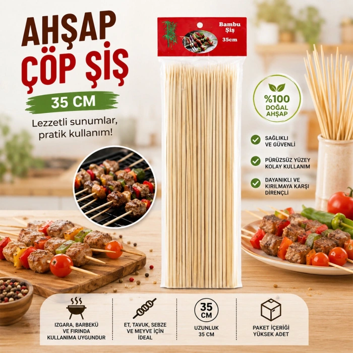 AHŞAP ÇÖP ŞİŞ 35CM 46PCS (5263)