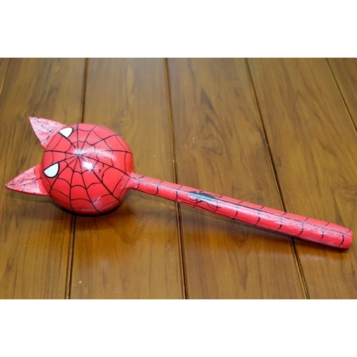 Ahşap Kedili Spiderman Marakas Tekli Polos:24