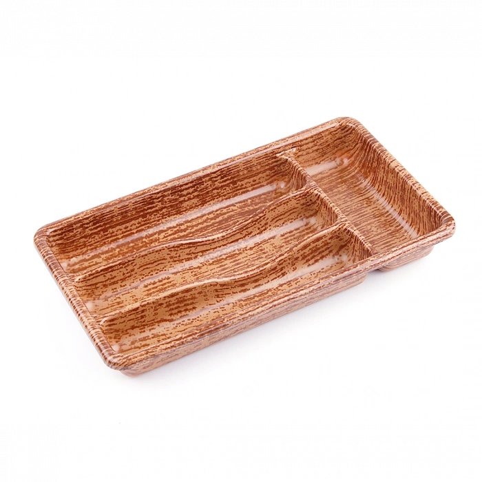AHŞAP RENK - 4 BÖLMELİ ÇEKMECE İÇİ KAŞIKLIK 36X20CM (5263)