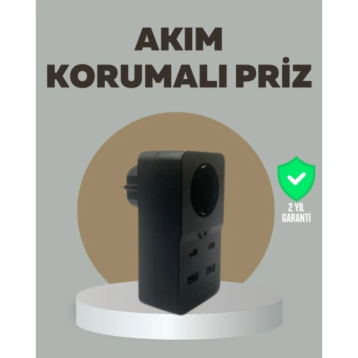 Akıllı Akım Dengelemeli Priz 2500w 4 Usb Type C Çıkışlı