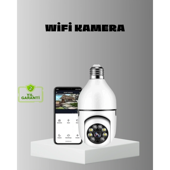 Akıllı Duy Kamera Gece Görüşlü Ve Hareket Algılama Sensörlü