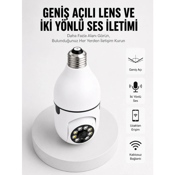 Akıllı Güvenlik Kamerası Full Hd Görüntü Ve Gece Görüş Özellikli Yeni Nesil