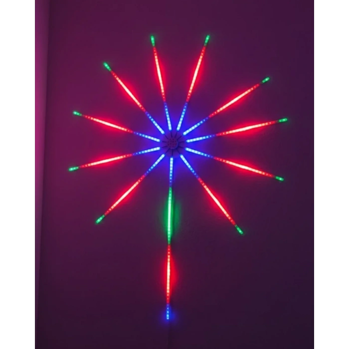 Akıllı Rgb Led Havai Fişek Duvar Lambası Kumandalı Ve Uygulama Kontrollü