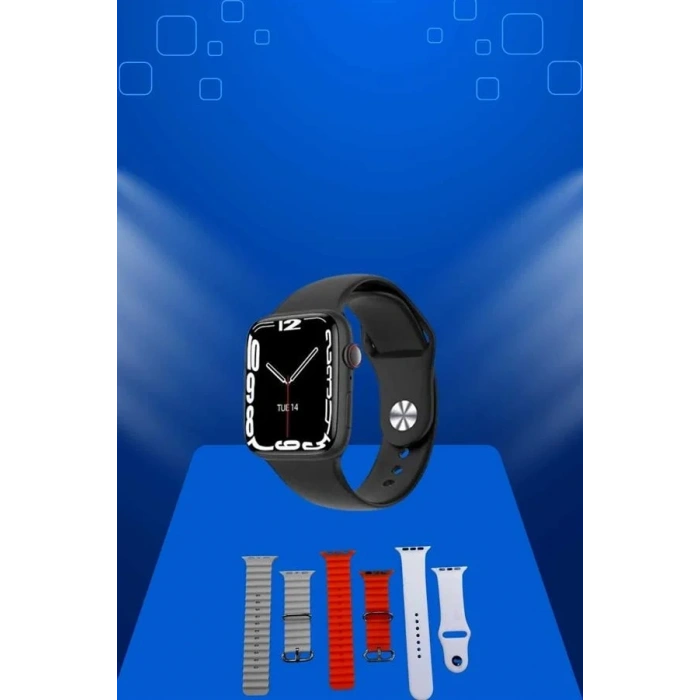 Akıllı Saat Arama Görüşme Bildirim Görme Uyku Ve Sağlık Takibi Nabız Ölçer 3 Kordon Hediyeli