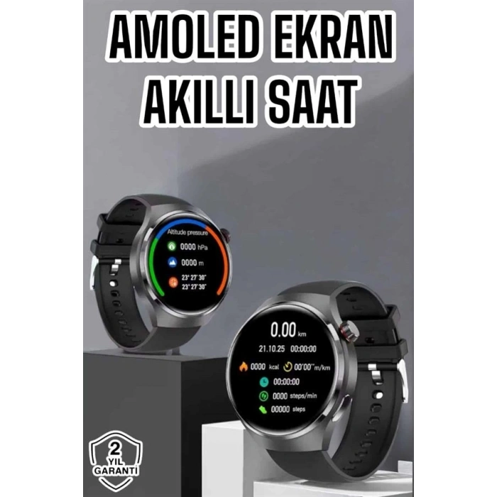 Akıllı Saat Bluetooth Bağlantılı Amoled Ekran Uyku Ve Sağlık Takibi Yeni Nesil