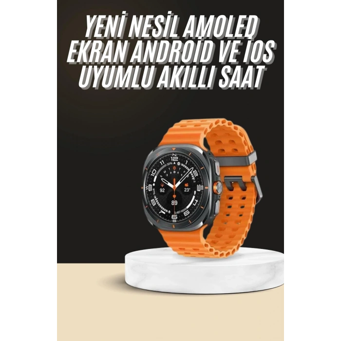 Akıllı Saat Unısex Zarif Görünümlü Titanyum Kasa Amoled Ekran Müzik Dinleme