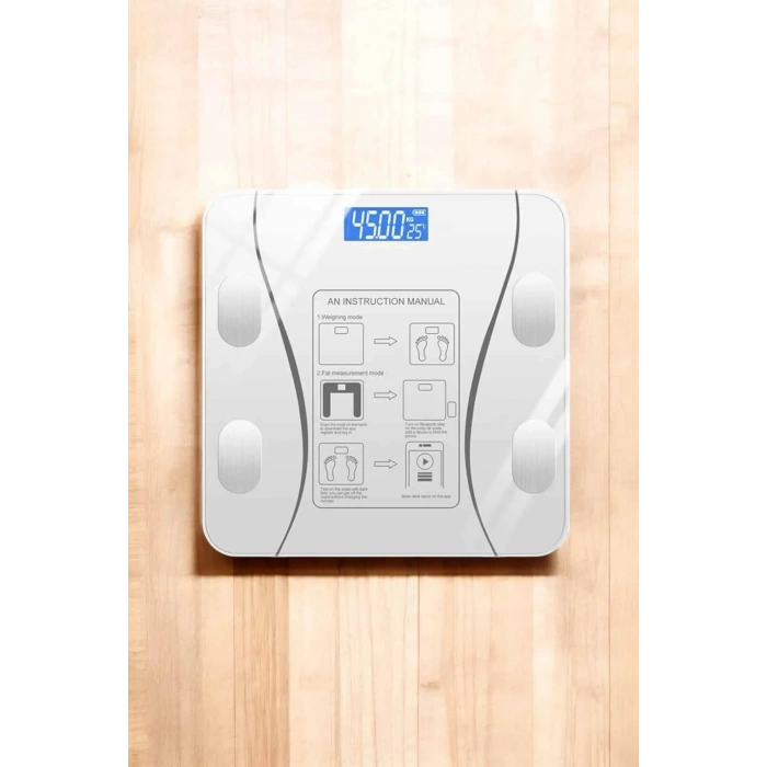 Akıllı Tartı Dijital Baskül Yağ Su Kas Vücut Kitle Kilo Ölçer Tartı