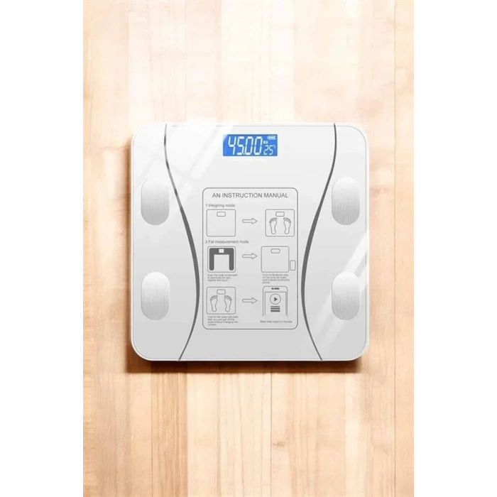 Akıllı Tartı Dijital Baskül Yağ Su Kas Vücut Kitle Kilo Ölçer Tartı