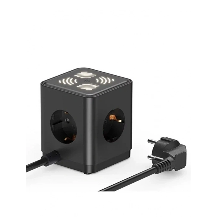 Akım Korumalı 3’lü Priz Gece Lambalı 25w 2xusb 2xtype-c Çıkış Yüksek Gerilim Koruma Priz Çoğaltıcı