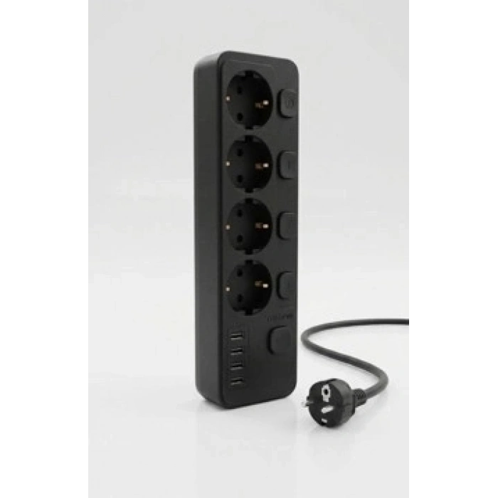 Akım Korumalı 4’lü Priz 2xusb 2xtype-c Çıkış Yüksek Gerilim Koruma Priz Çoğaltıcı