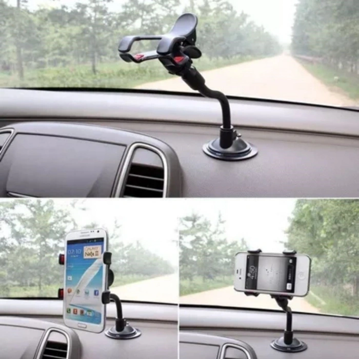Akrobat Cama Sabitlenen Güçlü Vakumlu 360 Derece Dönen Tüm Modellere Uyan Oto Telefon Tutucu (5263)