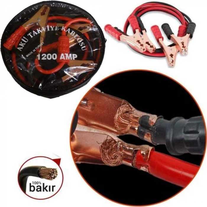 Akü Takviye Kablosu 1200 Amper (Taşıma Çantalı) (5263)