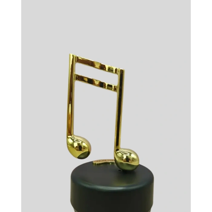 Altın Nota Figürlü Dönen Müzik Kutusu Dekoratif Music Box