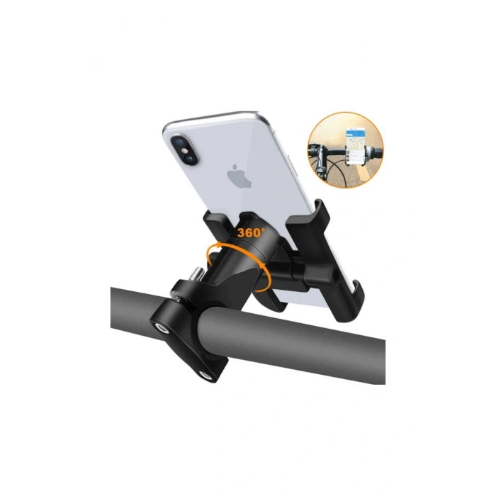 Alüminyum Gövdeli Metal Gidon Bağlantılı Motosiklet Telefon Tutucu 7 İnç Xl