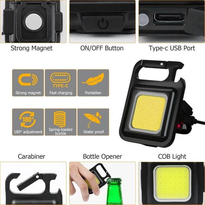 Anahtarlıklı Fener Fener Cob Led (5263)