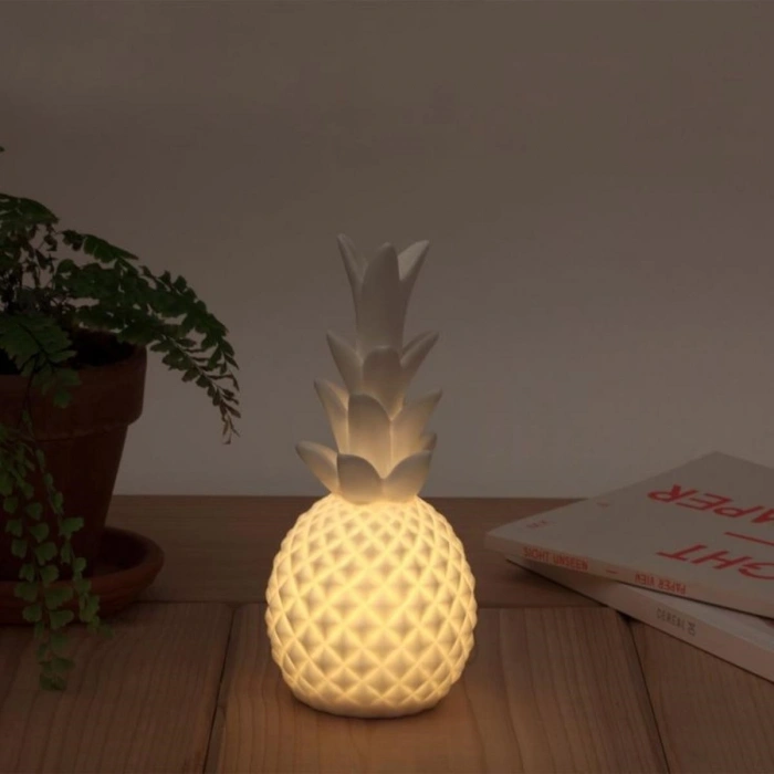 Ananas Şeklinde Desenli Büyük Boy Pilli Masa ve Gece Lambası (5263)