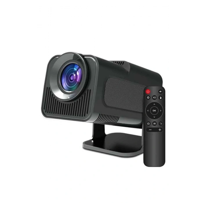 Android Projeksiyon Siyah Taşınabilir Sinema Projektörü 4k 1080p Ev Sineması Bluetooth