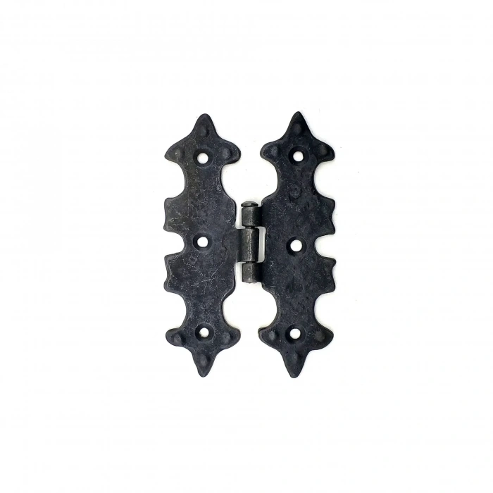 Antika Tarz Dekoratif Pirinç Lale Menteşe - 104x77 Mm, Oksit