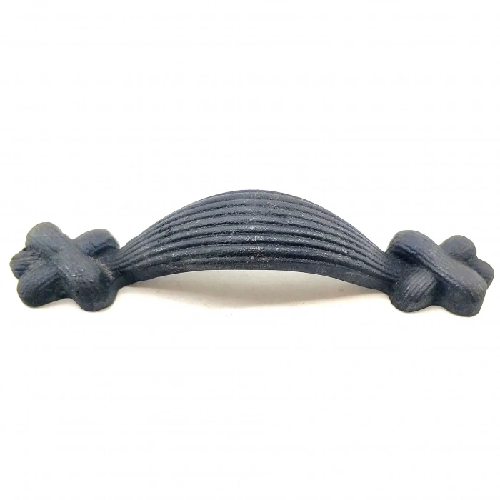 Antika Tarz Dekoratif Pirinç Örgü Mobilya Kulbu - 22x120 Mm, Oksit