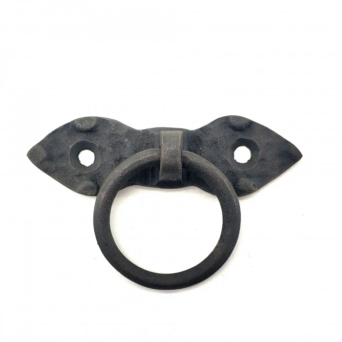 Antika Tarz Dekoratif Pirinç Yaprak Mobilya Kulbu, Kapı Kilit Halkası - 80 Mm, Oksit