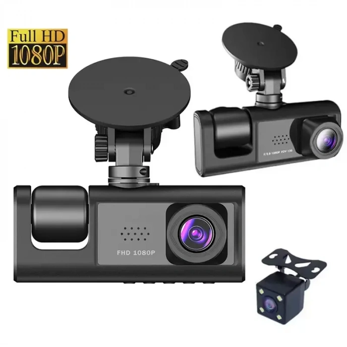 Araç Araba Kamerasi Black Box Traffic Recorder  3 Kameralı (5263)